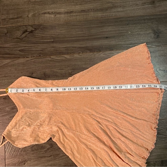 Vintage Lingerie nightie shimmer peach made in Canada by Dalmys - Picture 12 of 14